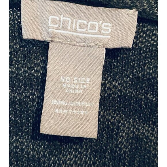 Chicos Wrap Shawl Womens One Size Gray Boho Animal Print Sweater Knit Cozy Y2K - Picture 4 of 6